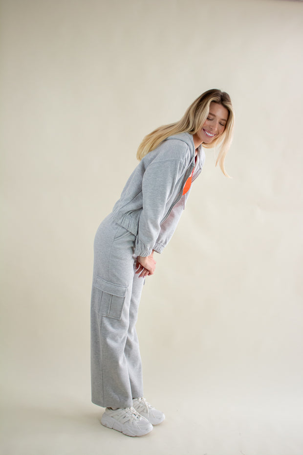 Alissa Knit Cargo Pants Grey