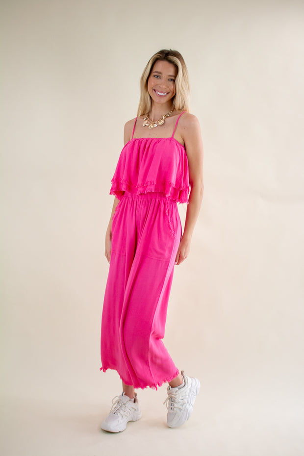 Dee Linen Blend Jumpsuit Pink
