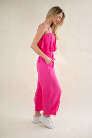 Dee Linen Blend Jumpsuit Pink