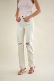 Eunina Codi Distressed Jeans Ivory