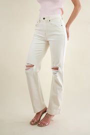 Eunina Codi Distressed Jeans Ivory