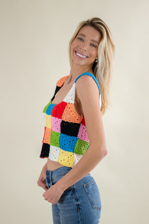 Bristol Crochet Tank Multicolor
