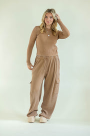 Ileana Waffle Knit Pants Taupe