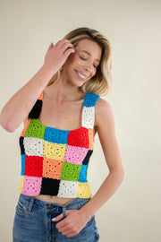 Bristol Crochet Tank Multicolor