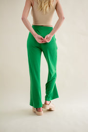 Sofie Ribbed Drawstring Pants Green