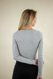 Shelly Long Sleeve Bodysuit Grey