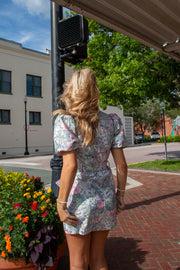 Tati Puff Sleeve Floral Dress Pink