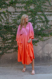 Anya Ombre Midi Dress Pink