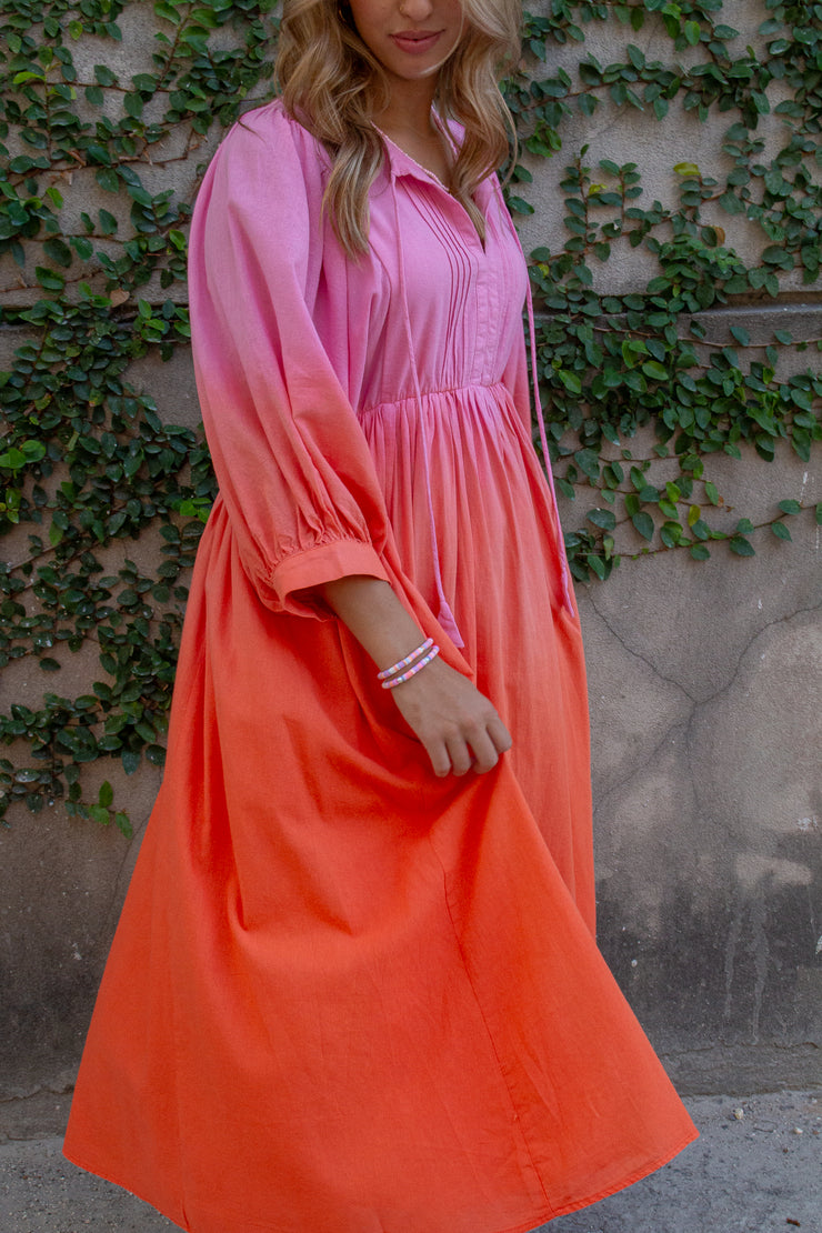 Anya Ombre Midi Dress Pink