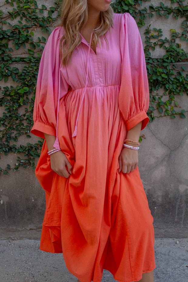 Anya Ombre Midi Dress Pink