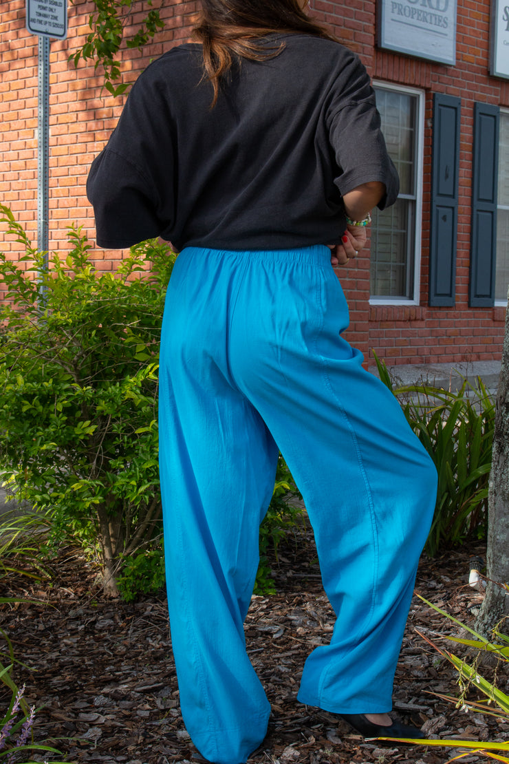 Arizona Elastic Waist Pants Blue