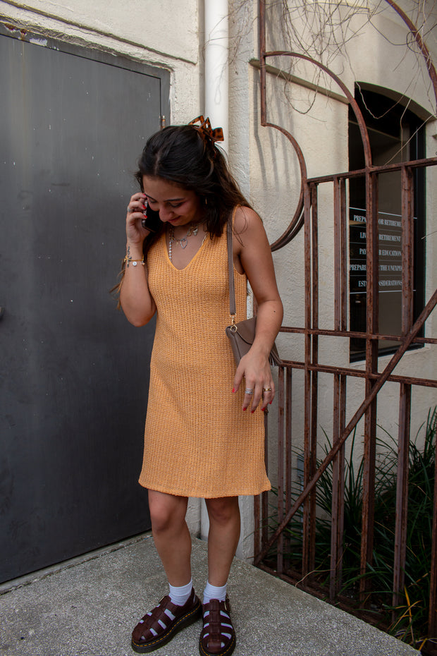 Maggie Knit Mini Dress Orange