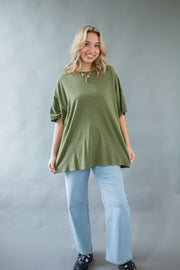 Scarlett Oversized Top Olive