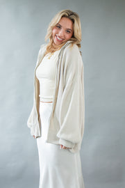 Jones Zip Front Sweater Cream