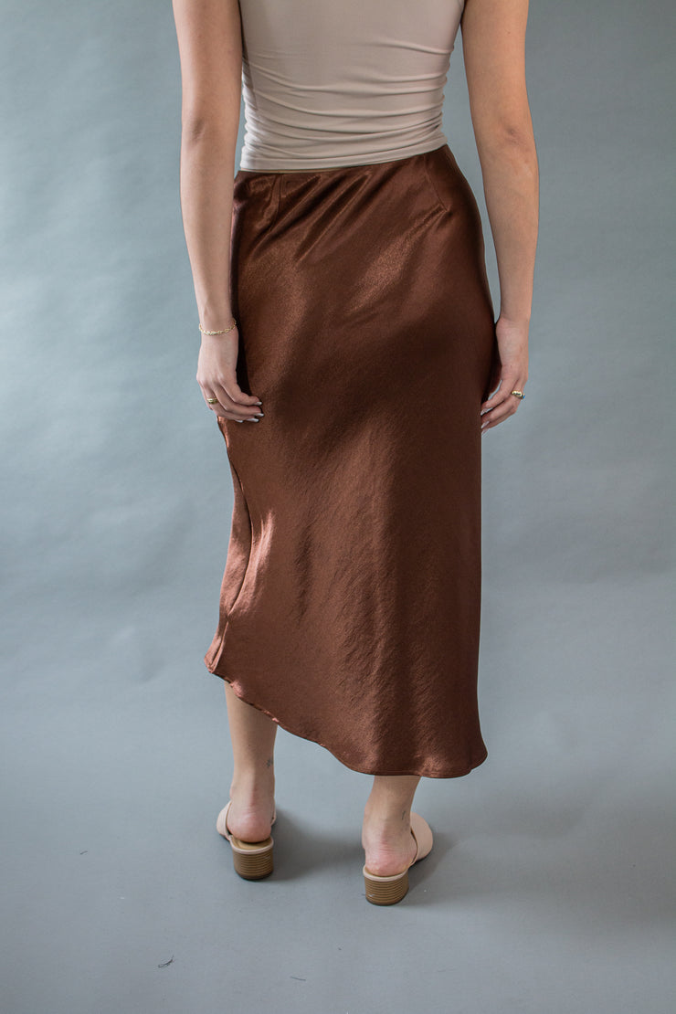 Piper Satin Midi Skirt
