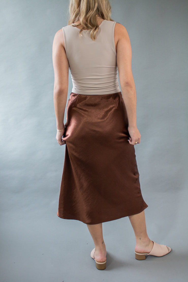 Piper Satin Midi Skirt