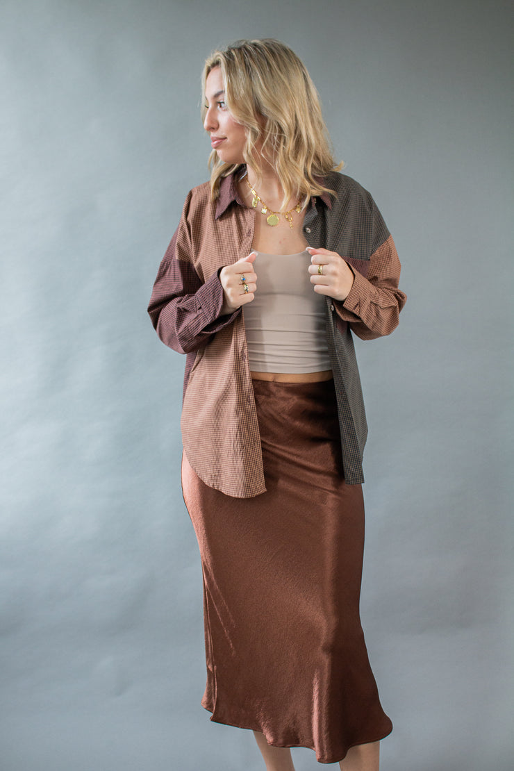 Piper Satin Midi Skirt