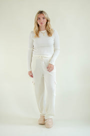 Ileana Waffle Knit Top Cream