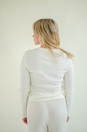Ileana Waffle Knit Top Cream
