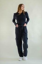 Ileana Waffle Knit Pants Black