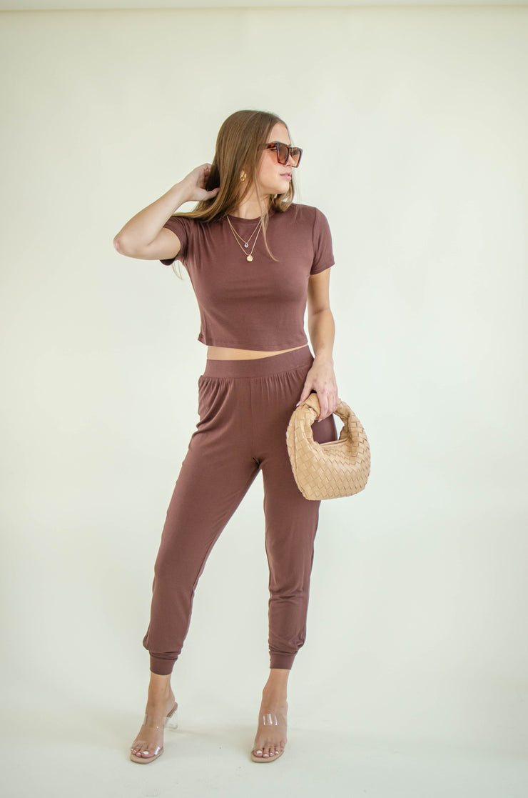 Mina Crop Top Brown