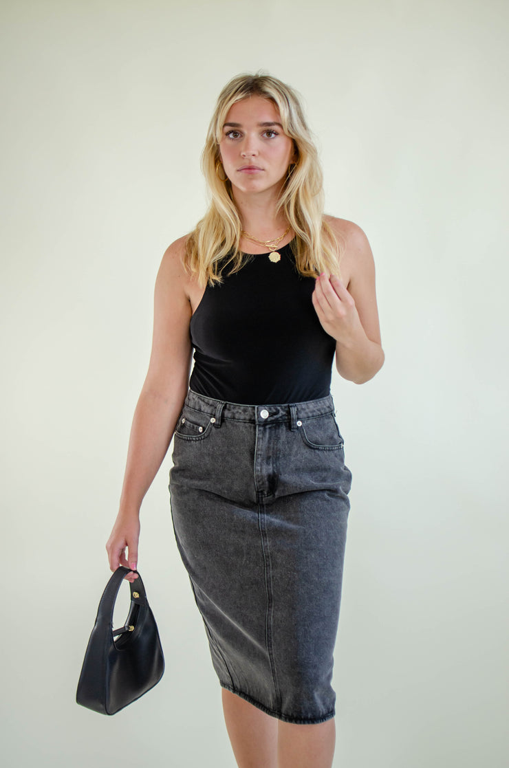 Kimber Scoop Neck Bodysuit Black