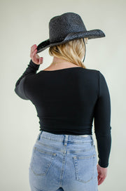 Dani Square Neck Bodysuit Black