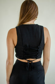 Christy Cropped Vest Black