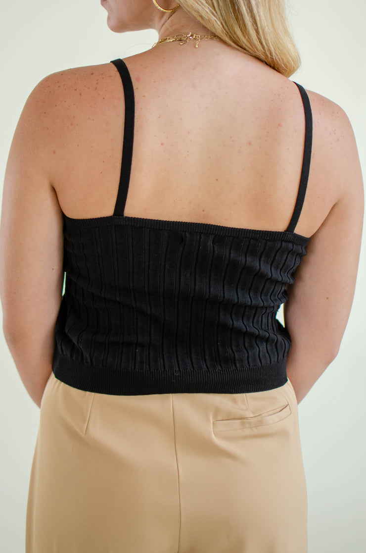 Andie Knit Tank Top Black