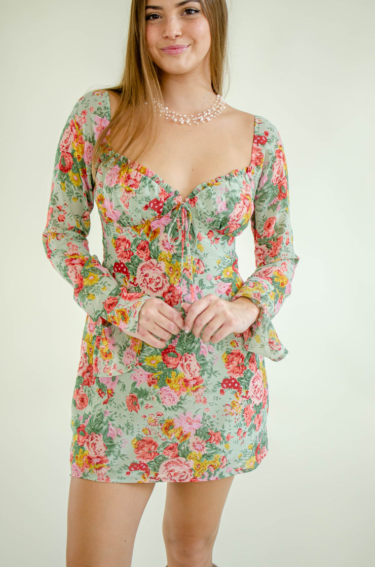 Liana Floral Dress Sage