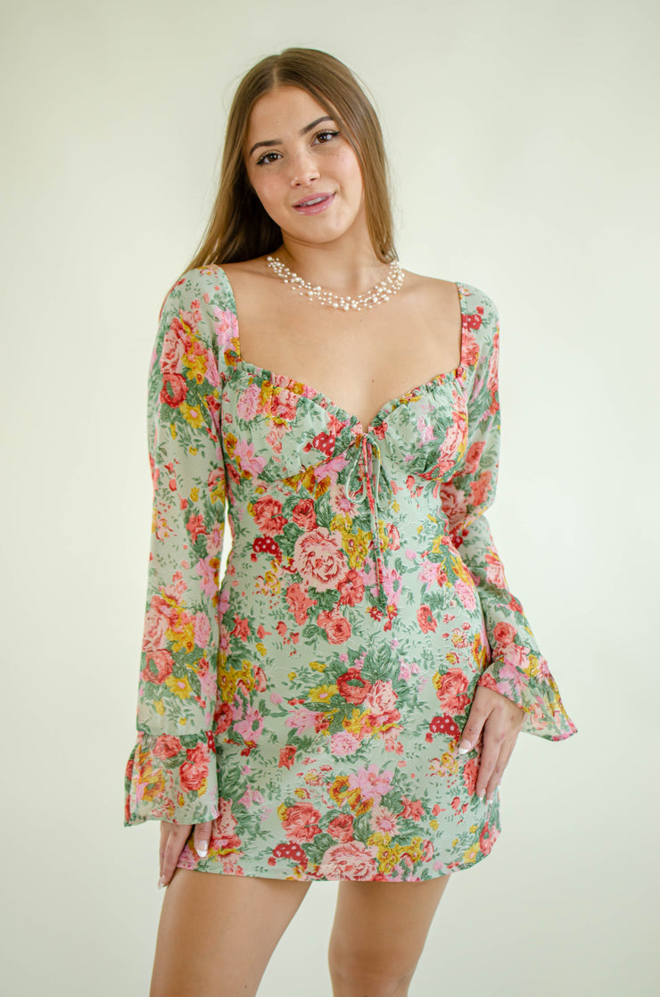 Liana Floral Dress Sage