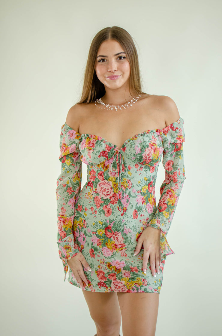 Liana Floral Dress Sage