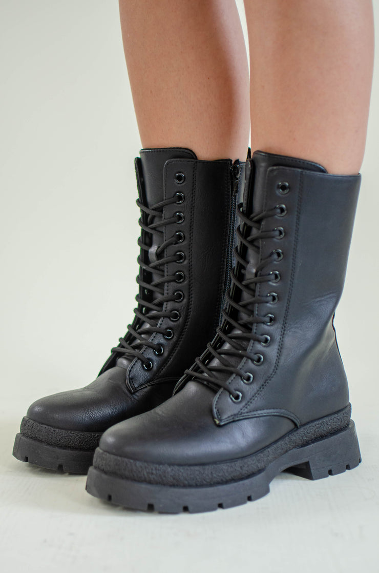 Brynne Combat Boots Black