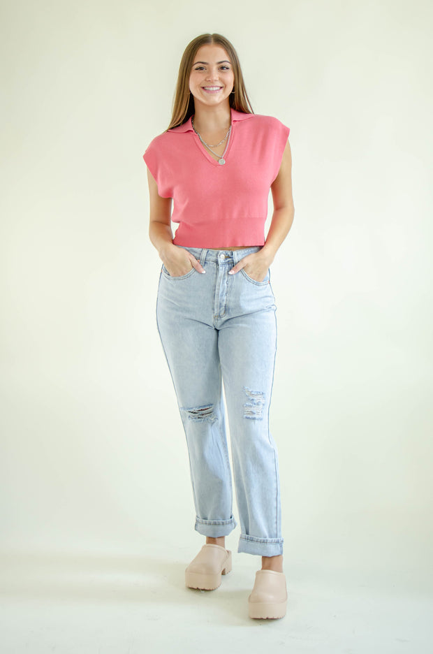 Back to Bliss Crop Top Pink