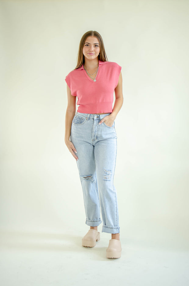 Back to Bliss Crop Top Pink