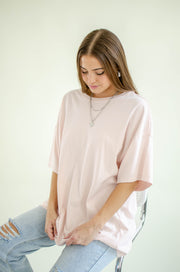 Take It Easy Oversized Top Pink