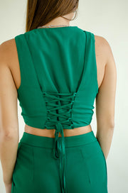 Christy Cropped Vest Green