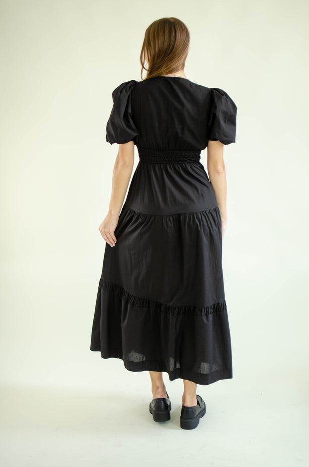 Esther Puff Sleeve Dress Black