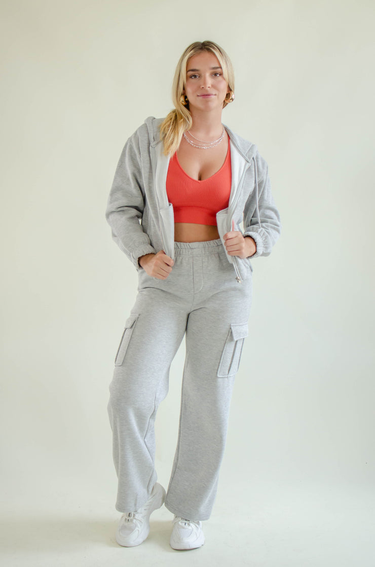 Alissa Knit Cargo Pants Grey