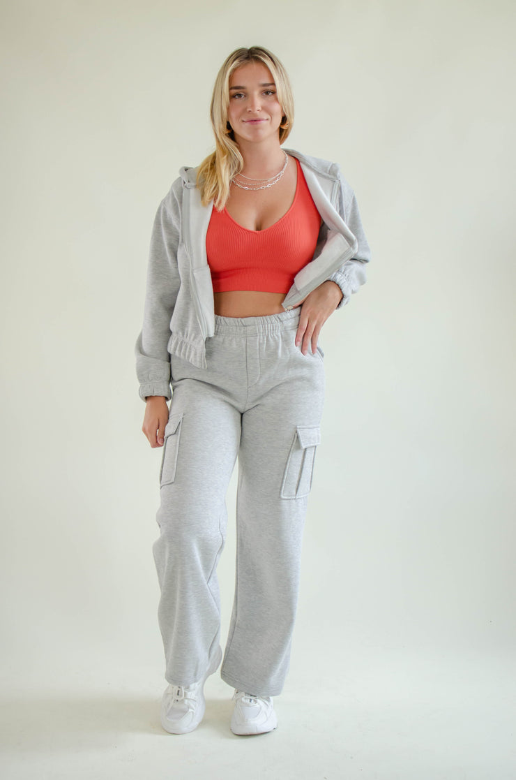 Alissa Knit Cargo Pants Grey