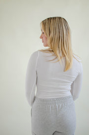 Catie Turtleneck Bodysuit White