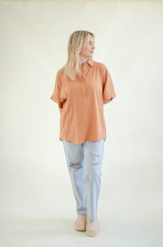 Nelly Oversized Button Top Sienna