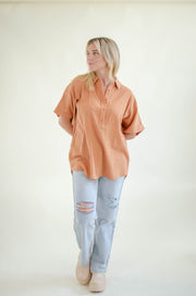 Nelly Oversized Button Top Sienna