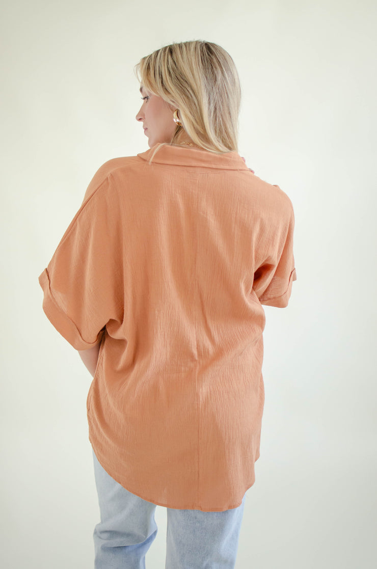 Nelly Oversized Button Top Sienna