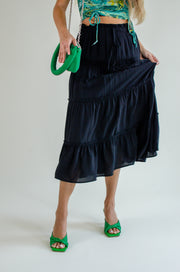 Jackie Tiered Maxi Skirt Black