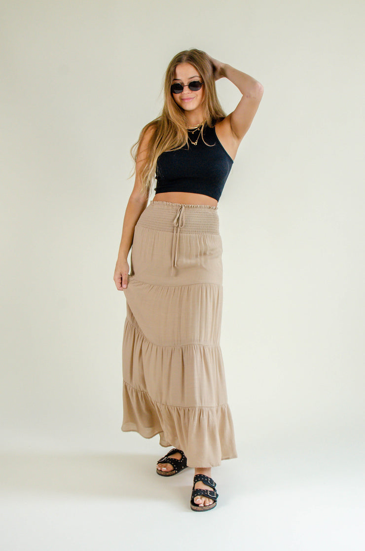 Trish Racerback Crop Tank Black