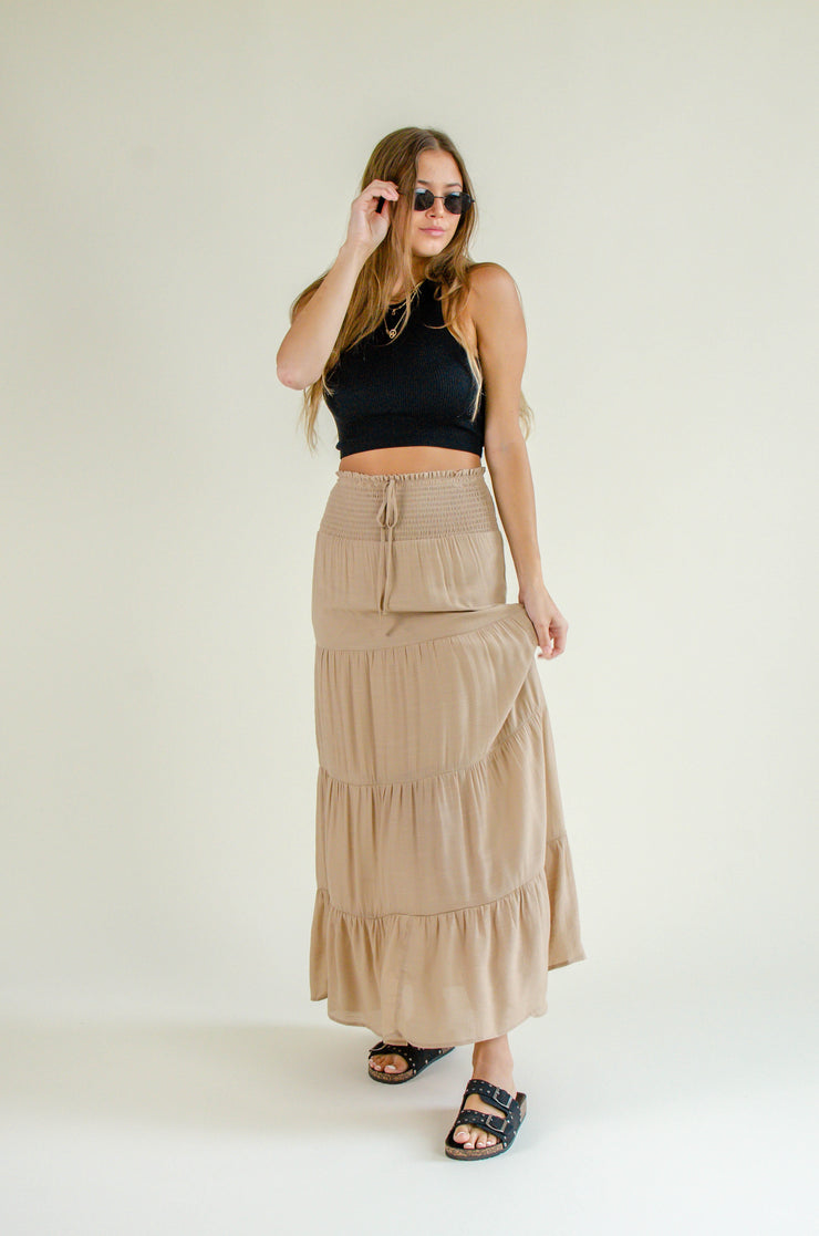 Trish Racerback Crop Tank Black