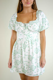 Violet Floral Mini Dress Green