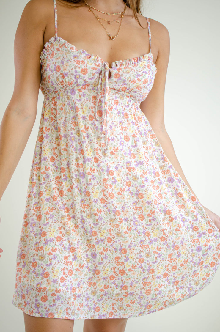 Tashia Floral Mini Dress Blush