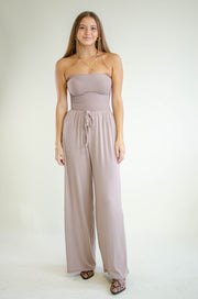 Hailee Strapless Jumpsuit Mocha